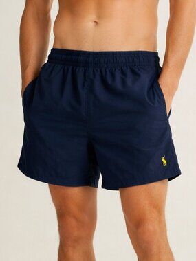 Polo Ralph Lauren Swim Trunks Men’s Large Navy Yellow Classic Prep